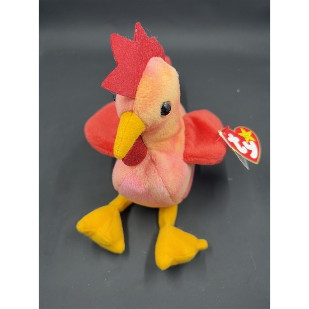 TY Beanie Baby 1996 Original Strut Chicken Rooster Retired